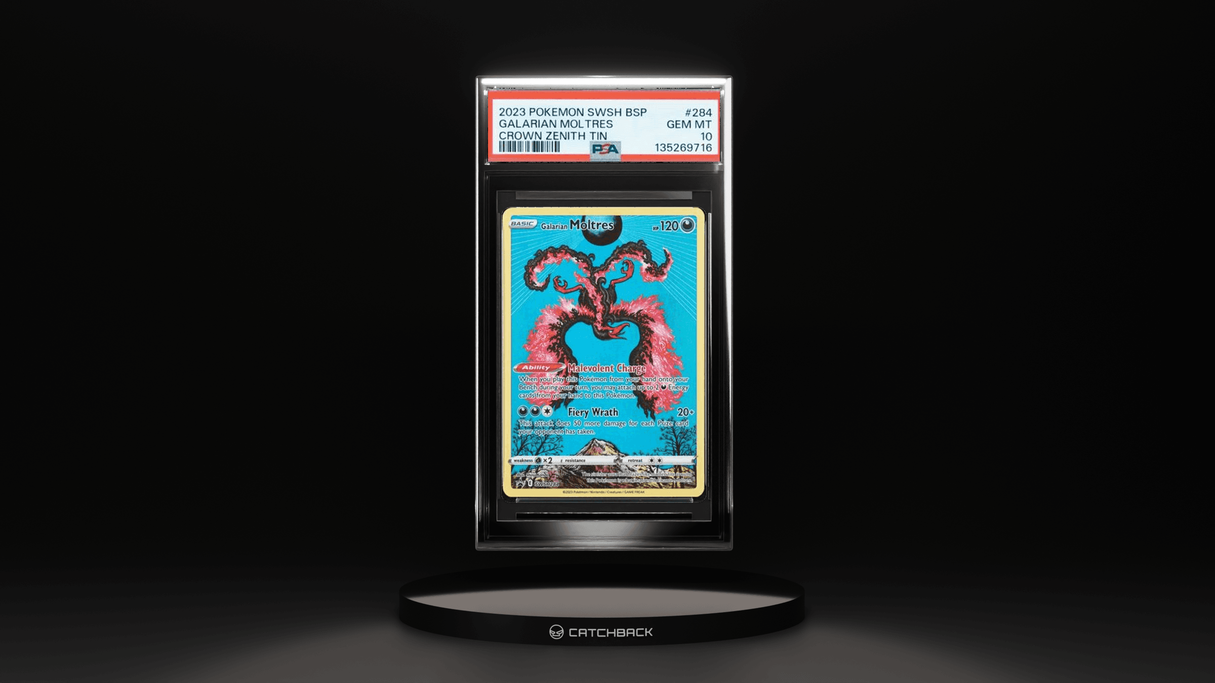 Galarian Moltres Crown Zenith Tin