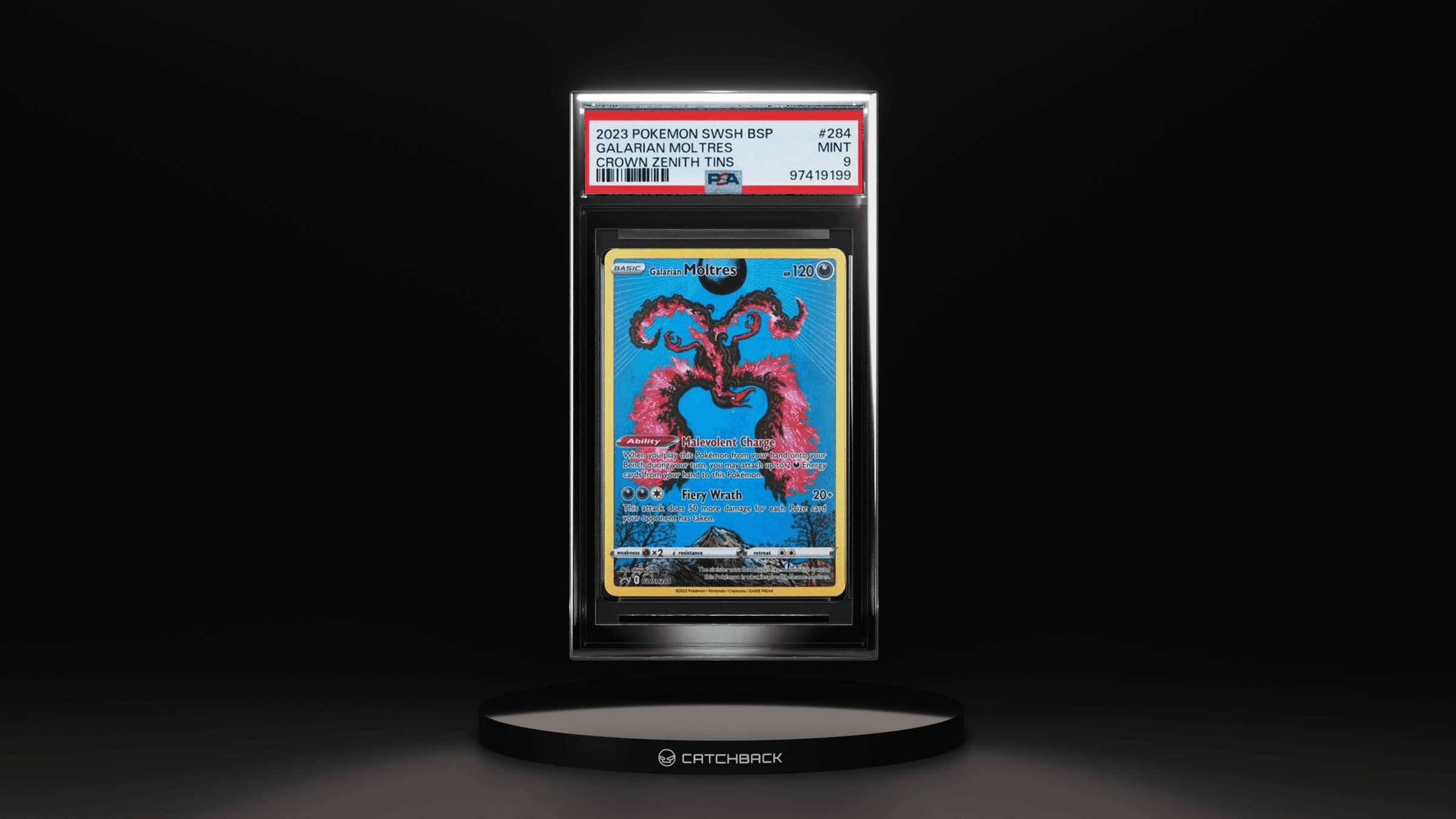 Galarian Moltres Crown Zenith Tin